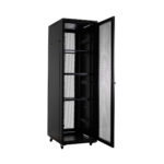 საკომუნიკაციო კარადა (რეკი) A38042 - 42U 800x1000 mm, წინა და უკანა პერფორირებული კარებით