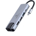 ადაპტერი: Gembird A-CM-COMBO5-04 USB Type-C 5-in-1 multi-port adapter (Hub+HDMI+PD+LAN)