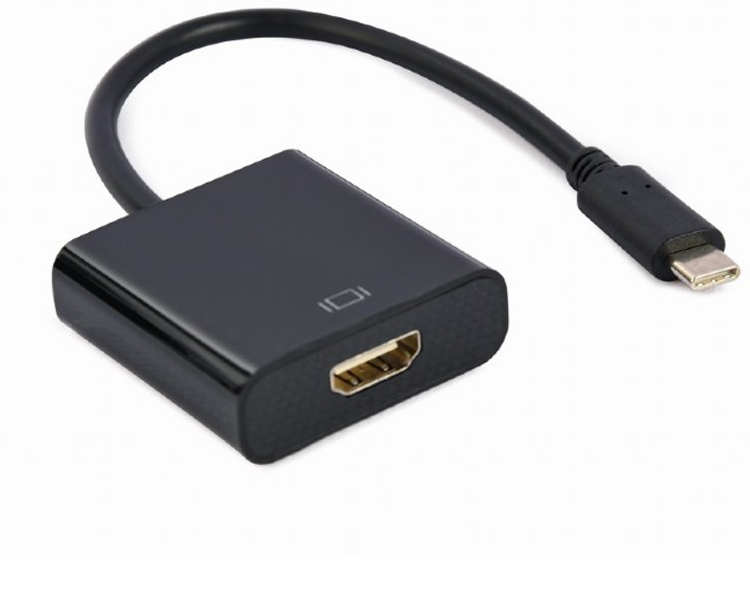 A-CM-HDMIF-0401 ადაპტერი: Gembird A-CM-HDMIF-04 USB Type-C to HDMI adapter 4K/60Hz 15cm Black - Image 1