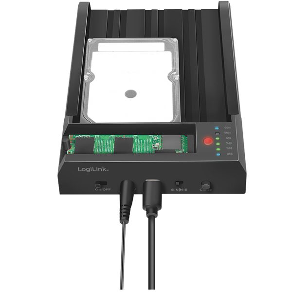 მყარი დისკის დოქ სადგური: Logilink QP0031 USB 3.2 Gen 2 Quickport 2-Bay for SATA HDD/SSD and M.2 NVMe SSD