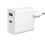 დამტენი: Gembird TA-UC-PDQC20L-W-01 2-port 20W USB Fast Charger LED White