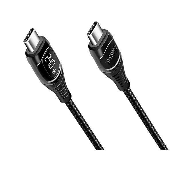 კაბელი: Logilink CU0181 USB Type-C 240W PD Fast Charging Cable With E-Mark & Display 1m