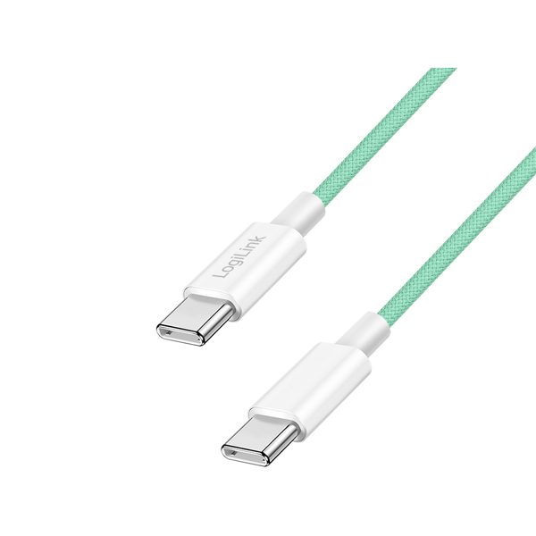კაბელი: Logilink CU0348 USB-C to USB-C Cable 60W Nylon Green 1.5m