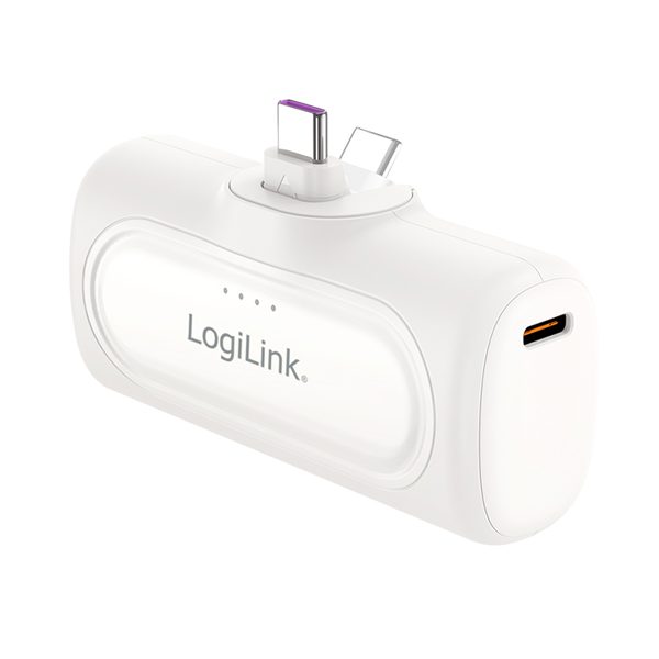 დამტენი: Logilink PA0349W 5000 mAh 2xUSB-C Quick Charge Function Power Bank White
