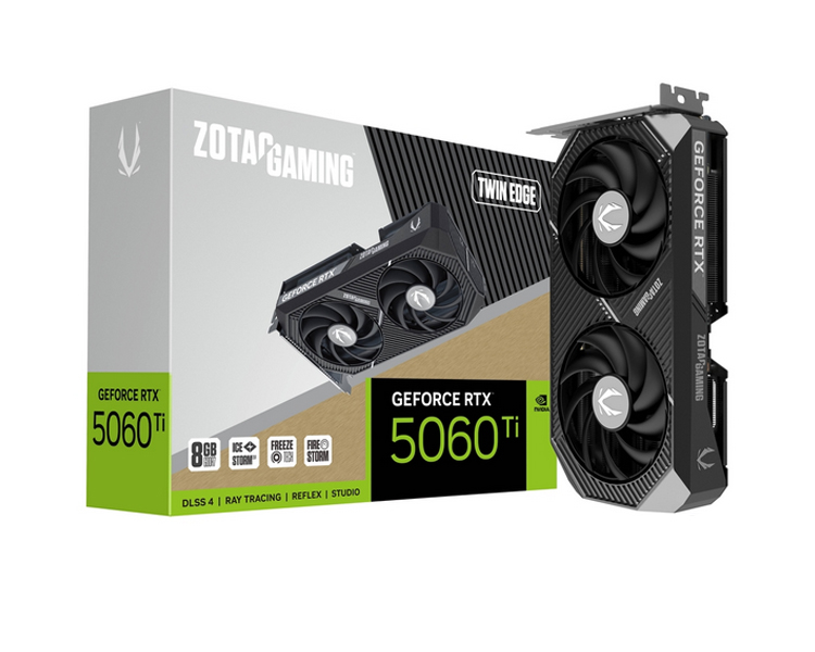zt-b50610e-10m01-3529-100 ვიდეო დაფა: Zotac GAMING GeForce RTX5060 Ti 8GB Twin Edge 128-Bit GDDR7 - ZT-B50610E-10M - Image 1