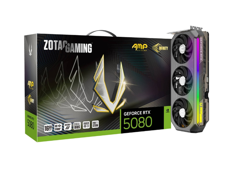 zt-b50800b-10p01-9548-34 ვიდეო დაფა: Zotac GAMING GeForce RTX5080 AMP Extreme INFINITY 16GB 256-Bit GDDR7 - ZT-B50800B-10P - Image 1