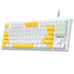 კლავიატურა: AULA F3032 LED Wired Gaming Mechanical Keyboard White (Red Switch)