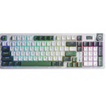 კლავიატურა: AULA S98PRO RGB Wireless Mechanical Keyboard Dark green/Milky White/Green (Gray wood switch)
