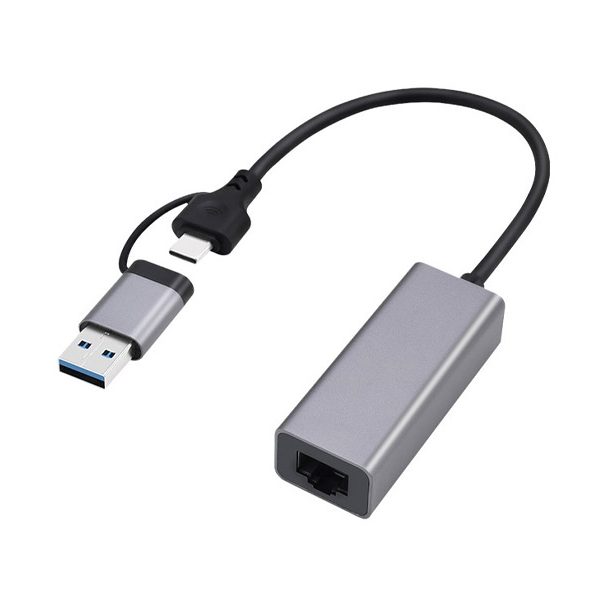 ადაპტერი: Gembird A-USB3AC-LAN-01 USB 3.1 + type-C Gigabit network adapter space grey