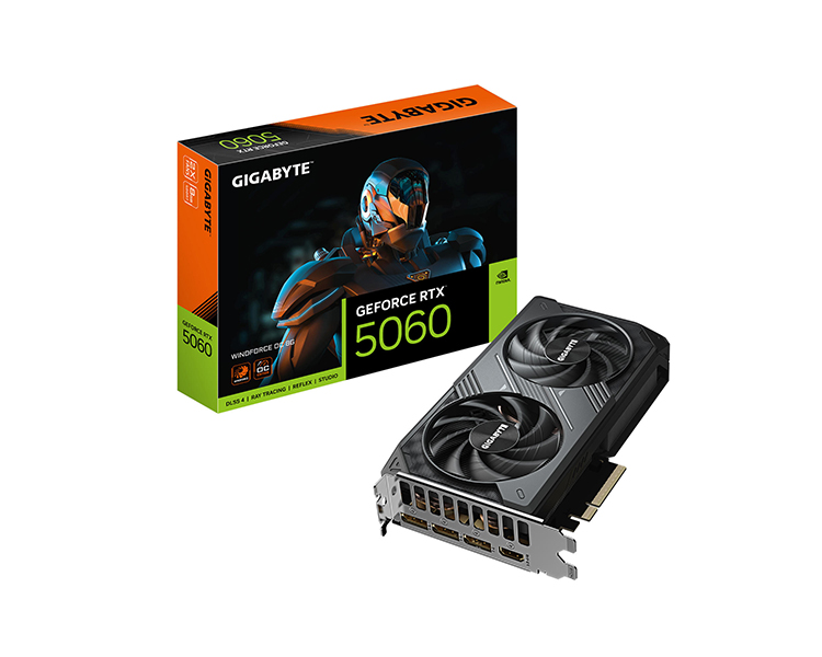 gv-n5060wf2oc-8gd01-4698-68 ვიდეო დაფა: Gigabyte GeForce RTX5060 WINDFORCE OC 8GB 128-Bit GDDR7 - GV-N5060WF2OC-8GD - Image 1