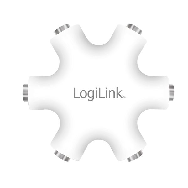 ადაპტერი: Logilink CA1088 Audio Adapter 3.5 mm 3-Pin/F to 5x 3.5 mm 3-Pin/F White