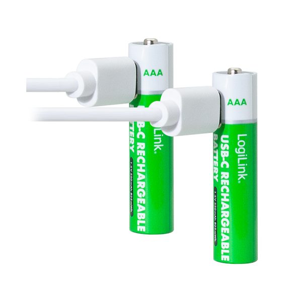 ელემენტი: Logilink LR03RCB2 AAA 1.5 V Li-Ion 550mAh USB-C Rechargeable Batteries 2pcs
