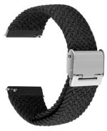Smart Watch Band/ for Samsung Galaxy Watch 42mm Easy Adjustable Elastic Nylon Watch Band Replacement Watch Strap 20mm - Black