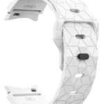 Smart Watch Band/ For Samsung Galaxy Watch FE 40mm KALEBOL KLB-ZQWFKGJ-001 / Watch 4 / 5 / 6 Football Pattern Silicone Watch Strap Band - White