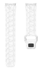 Smart Watch Band/ For Samsung Galaxy Watch FE 40mm KALEBOL KLB-ZQWFKGJ-001 / Watch 4 / 5 / 6 Football Pattern Silicone Watch Strap Band - White - Image 5