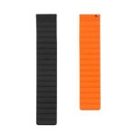 Smart Watch Band/ For Samsung Galaxy Watch 5 Silicone Watch Strap 20mm Magnetic Adjustable Wrist Band - Black / Orange - Image 3