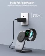 Wireless Charger/ Aukey 3 in-1 15W LC-MC312 MagFusion Z Qi2 Foldable Wireless Charging Station Gray - Image 4