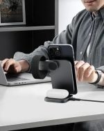 Wireless Charger/ Aukey 3 in-1 15W LC-MC312 MagFusion Z Qi2 Foldable Wireless Charging Station Gray - Image 7