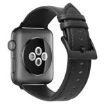 Mobile and Smartphones/ ZTE/ For Apple Watch 10 46mm / Ultra 2 / Ultra 49mm / 9 8 7 45mm / SE (2023) SE (2022) SE 6 5 4 44mm / 3 2 1 42mm Genuine Cow Leather Watch Band - Black