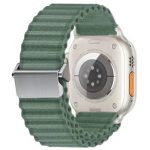 Mobile and Smartphones/ ZTE/ For Apple Watch Series 10 42mm / 9 8 7 41mm / SE (2023) SE (2022) SE 6 5 4 40mm / 3 2 1 38mm Wavy Texture Nylon Strap - Army Green