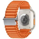 Mobile and Smartphones/ ZTE/ For Apple Watch Series 10 42mm / 9 8 7 41mm / SE (2023) SE (2022) SE 6 5 4 40mm / 3 2 1 38mm Wavy Texture Nylon Strap - Orange