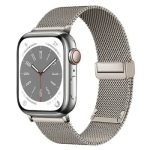 Mobile and Smartphones/ ZTE/ KALEBOL Magnetic Buckle Watch Band for Apple Watch Series 10 9 8 7 SE 6 5 4 3 2 1 42mm 41mm 40mm 38mm Stainless Steel Strap - Starlight