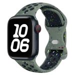 Mobile and Smartphones/ ZTE/ KALEBOL Color Dots Silicone Strap for Apple Watch Series 10 9 8 7 SE 6 5 4 3 2 1 42mm 41mm 40mm 38mm Butterfly Buckle Band - Army Green