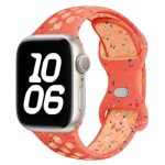 Mobile and Smartphones/ ZTE/ KALEBOL Color Dots Silicone Strap for Apple Watch Series 10 9 8 7 SE 6 5 4 3 2 1 42mm 41mm 40mm 38mm Butterfly Buckle Band - Orange