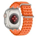 Mobile and Smartphones/ ZTE/ Ocean Watch Strap for Apple Watch Series 10 Ultra 9 8 7 SE 6 5 4 3 2 1 46mm 49mm 45mm 44mm 42mm Silicone Band - Orange+Silver Buckle - Image 3