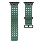 Mobile and Smartphones/ ZTE/ Ocean Watch Strap for Apple Watch Series 10 Ultra 9 8 7 SE 6 5 4 3 2 1 46mm 49mm 45mm 44mm 42mm Silicone Band - Green+Black Buckle - Image 2