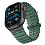Mobile and Smartphones/ ZTE/ Ocean Watch Strap for Apple Watch Series 10 Ultra 9 8 7 SE 6 5 4 3 2 1 46mm 49mm 45mm 44mm 42mm Silicone Band - Green+Black Buckle - Image 3