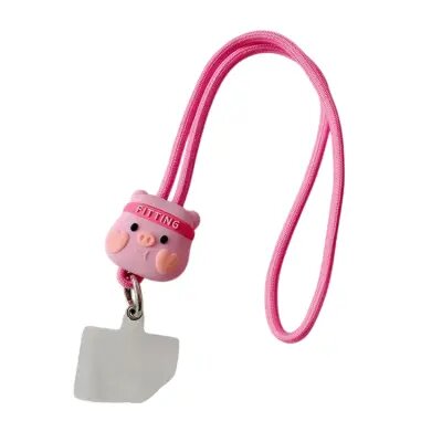 164582_254_1 Mobile Phone Case/ 45cm Phone Lanyard Cartoon Pendant Crossbody Rope Neck Strap with Patch - Fitting Pig - Image 1
