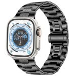 Mobile and Smartphones/ ZTE/ Watch Strap for Apple Watch 10 46mm / Ultra 2 / Ultra 49mm / 9 8 7 45mm / SE (2023) SE (2022) SE 6 5 4 44mm / 3 2 1 42mm Stainless Steel Band - Black