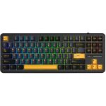 კლავიატურა: AULA F87 Wireless Tri Mode RGB Mechanical Gaming Keyboard Thunder Black/Dark Blue/Orange (Graywood Switch)