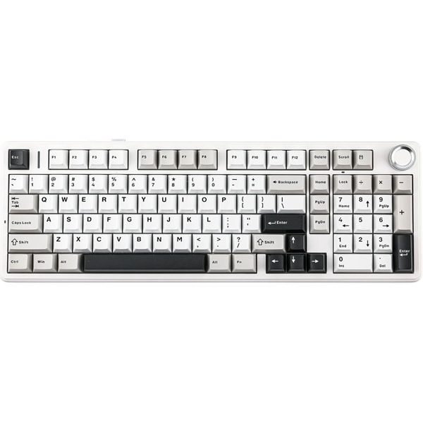 კლავიატურა: AULA F99 PRO Tri-Mode RGB Mechanical Keyboard Grey/White/Dark Grey (Star Vector Switch)