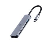 ადაპტერი: Gembird A-CM-COMBO6-02 USB Type-C 6-in-1 multi-port Adapter (Hub+HDMI+card reader)