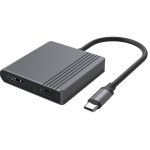ადაპტერი: Gembird A-CM-HDMIFDPF-01 4K/60Hz USB-C to HDMI+DP Adapter