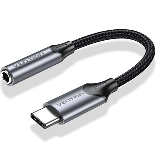 ადაპტერი: Vention BGMHA USB-C to 3.5mm Earphone Jack Adapter 0.1m Gray Aluminum