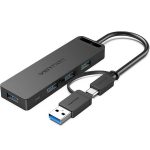 USB ჰაბი: Vention CHTBB USB-C/USB 3.0 5-in-1 Hub 0.15m Black