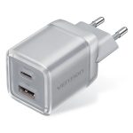 დამტენი: Vention FCGH0-EU 2-Port USB/USB-C GaN Charger (70W/22.5W) Gray