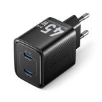 დამტენი: Vention FEFB0-EU 2-Port USB-C GaN Charger (45W/45W) EU-Plug Black