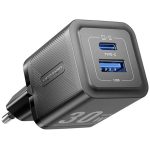დამტენი: Vention FEQB0-EU 2-Port USB/USB-C GaN Charger (30W/30W) EU-Plug Black