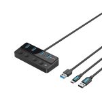 USB ჰაბი: Vention CHWBF 5-in-1 USB 3.0 Hub with Individual Power Switches 1m Black