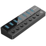 USB ჰაბი: Vention CHXB0-EU 8-in-1 USB 2.0/3.0 Hub With Individual Power Switches Led Black
