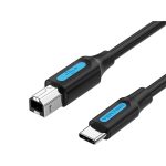 კაბელი: Vention CQUBH USB-C 2.0 Printer Cable 2m Black