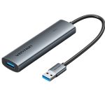 USB ჰაბი: Vention TGXHB 5-in-1 USB 3.0 Hub 0.15m Gray Aluminum