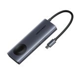 დოქ სადგური: Vention TPMHB 6-in-1 USB-C 4K/60Hz Wireles Charging Docking Station 5Gbps 100W PD 0.11m Gray Aluminum