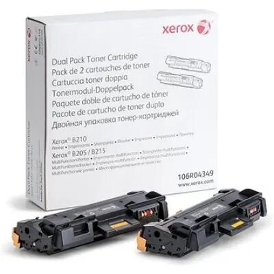 122364_908_1 Cartridge/ Xerox Original/ Xerox 106R04349 Toner Cartridge Dual Pack Black For B205, B215, B210 (3000 pages) - Image 1