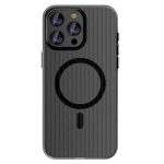 Mobile Phone Case/ For iPhone 16 Pro Case Compatible with MagSafe Corrugated Texture Hard PC Matte Phone Cover - Grey Edge