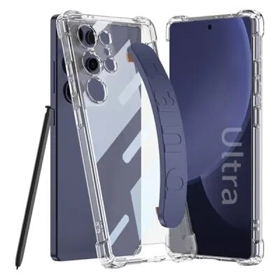 164159_5523_1 Mobile Phone Case/ GKK 10873 For Samsung S25 Ultra Case Airbag Shockproof Phone Cover with Wrist Strap - Blue - Image 1
